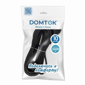 Удлинитель-шнур "DOMTOK" ПВС 3*1 с/з 10м, цвет чер. (1/12)